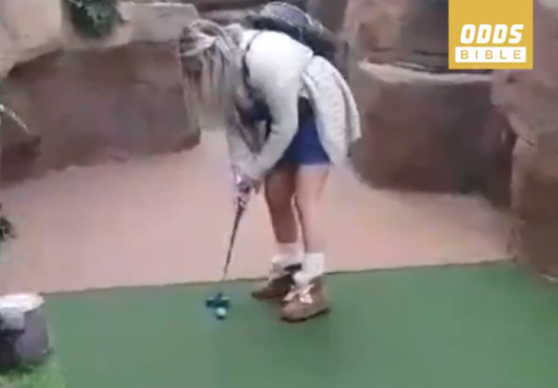 WATCH: Is this the LUCKIEST mini golf putt you've ever seen before?!