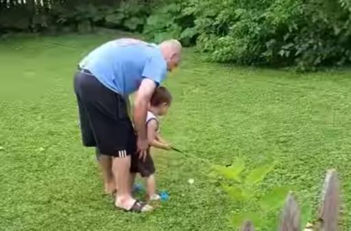 Dad introduces his little boy to golf and his instant reaction is HILARIOUS!