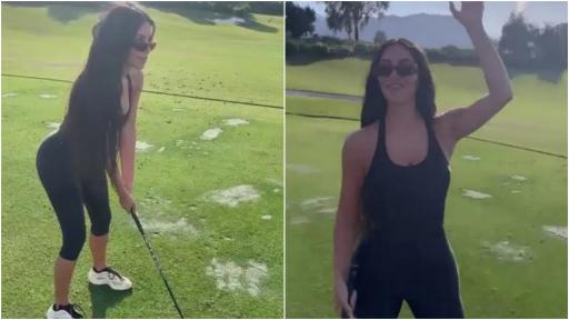 Kim Kardashian shows off her golf swing and new Callaway bag