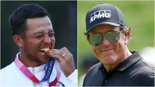 Xander Schauffele to mark his ball with GOLD MEDAL when he plays Phil Mickelson!