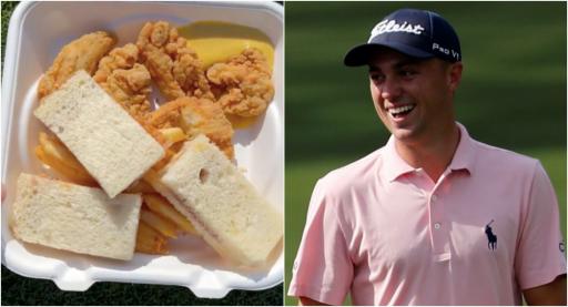 Justin Thomas shows HILARIOUS LUNCH choice at PNC Championship