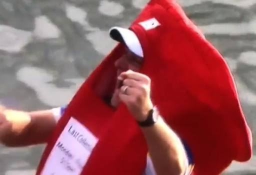 Ian Poulter beats Dustin Johnson in singles, dresses up in a post box!