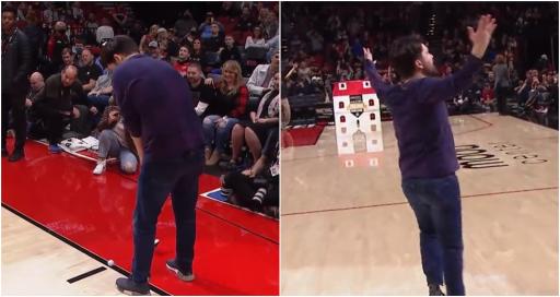 WATCH: NBA fan drains 94-foot putt to win $50,000 and goes ballistic