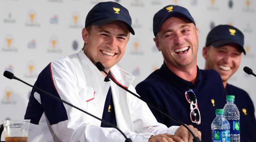jordan spieth and dustin johnson break out into song at presidents cup