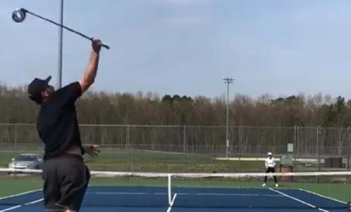 Golf trick shot artist hits ace with golf driver