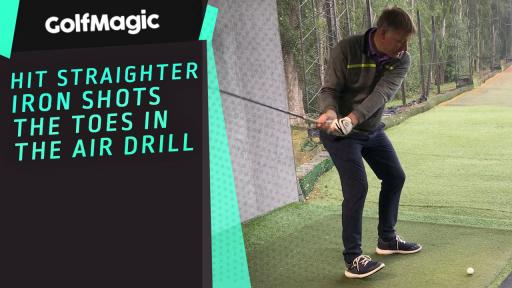 Hit straighter iron shots - the toes in the air drill