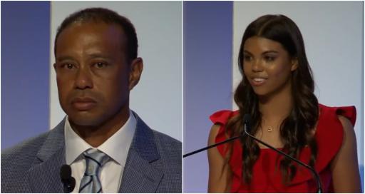 Tearful Tiger Woods inducted into Hall of Fame after powerful Sam speech
