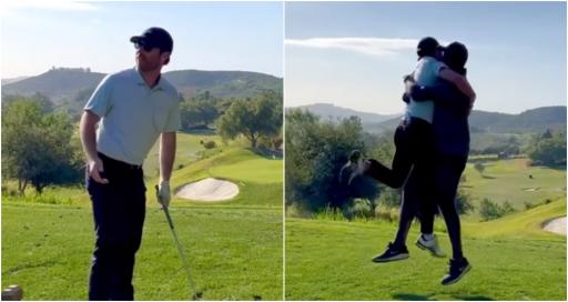 WATCH: Golfer asks for QUIET "for my hole-in-one" then makes it!