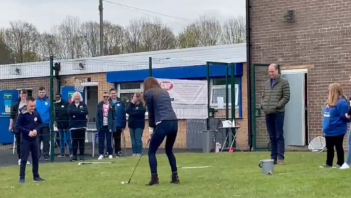 Prince William bursts into laughter as Kate Middleton hits golf AIR SHOT!