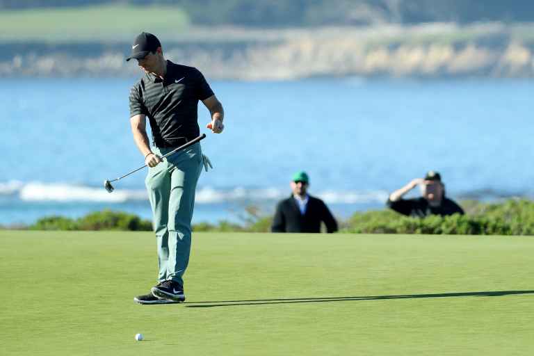 Rory McIlroy putts for eagle, walks off with double! 