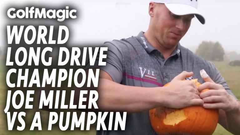 WATCH: World Long Drive champion Joe Miller vs A Pumpkin!