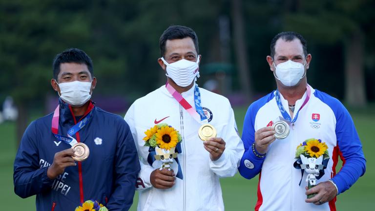 C.T. Pan of Chinese Taipei wins bronze medal after 7-man playoff in Japan