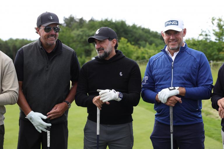 Phil Mickelson and Dustin Johnson paired together in LIV Golf Invitational R1