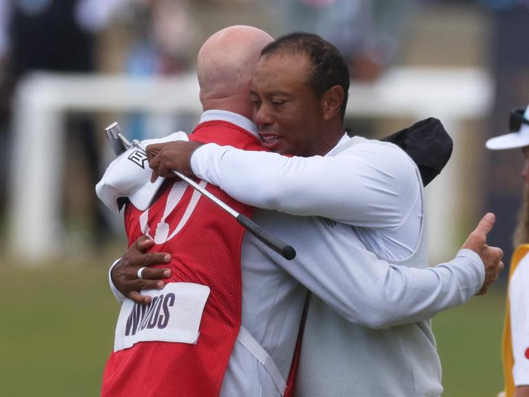 Tiger Woods and caddie Joe LaCava at The Open 