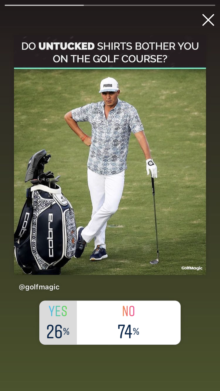 GOLF POLL: 26% of our followers say UNTUCKED SHIRTS bother them!