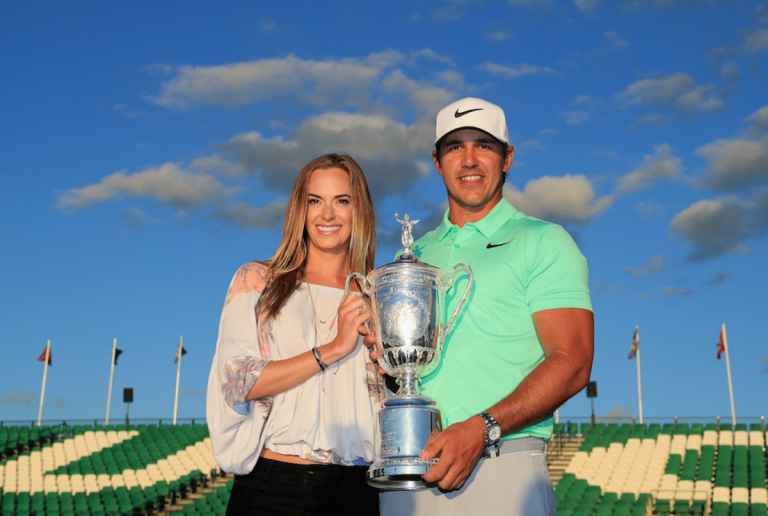 Lady golf fan runs in to hug Brooks Koepka, gets instantly rejected!