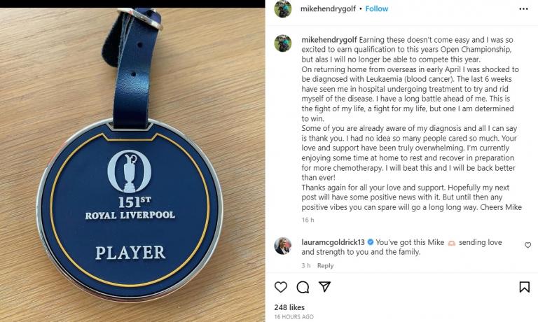 Tour pro out of The Open after being diagnosed with leukaemia