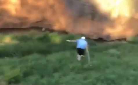 Golfer plays awesome recovery shot, then falls face down a cliff!