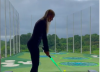 Golf fans react as Justine Ezarik hits golf ball with LIGHTSABER at TOPGOLF