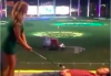 WATCH: Brave couple take on driving range challenge with PAINFUL ENDING