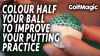 easy golf putting tips - colour half your ball to improve path