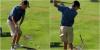 Junior golfer catches one shot so heavy the club gets WEDGED into the fairway