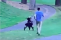 WATCH: PANICKED golfer runs after his golf trolley rolling down a hill