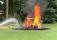 WATCH: Golfers try to put out HUGE golf buggy fire