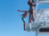 Dustin Johnson does OUTRAGEOUS backflip off a boat with Paulina Gretzky