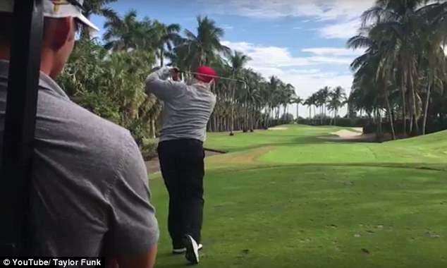 Pro golfer posts rare video footage of Donald Trump playing golf