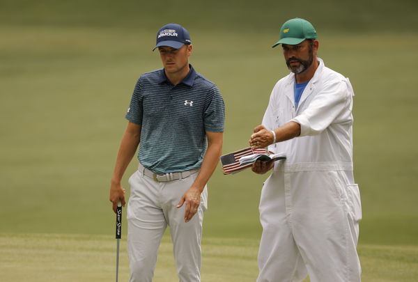 Jordan Spieth reacts to his 