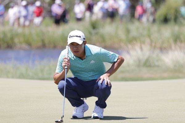 Golf fans react as Collin Morikawa almost SUFFERS BRUTAL horseshoe putt!