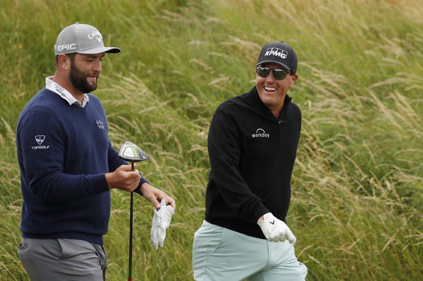 Golf fans react as Phil Mickelson DANCES behind Bryson DeChambeau DRIVE!