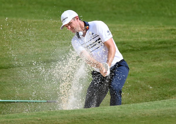 Harry Kane and Niall Horan congratulate Justin Rose on his Payne Stewart Award