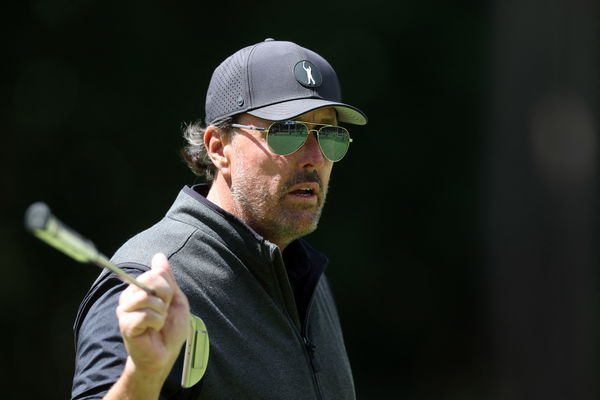 Phil Mickelson tees up with Yasir Al-Rumayyan in LIV Golf pro-am