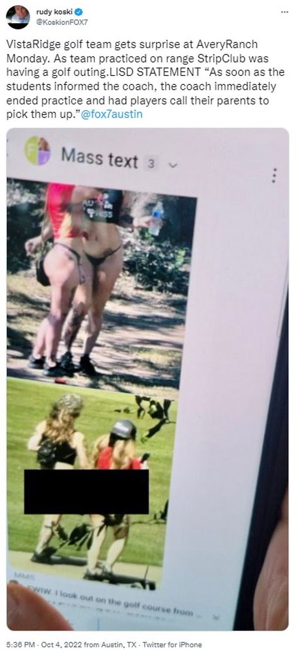 OUTRAGE! Golf team forced to leave as STRIPPERS take over the course!