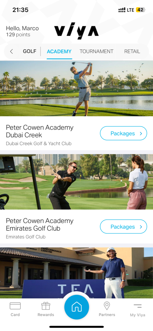 Dubai Golf rolls out VIYA rewards app to international audience