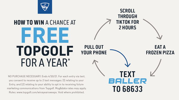 Topgolf launch sweepstakes for the chance to win free Topgolf for a year