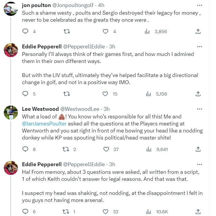 FIGHT! 'Nodding donkey' Eddie Pepperell trades blows with LIV's Lee Westwood