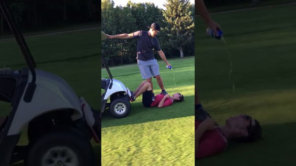 Golf beer body surfing video proves why women live longer than men