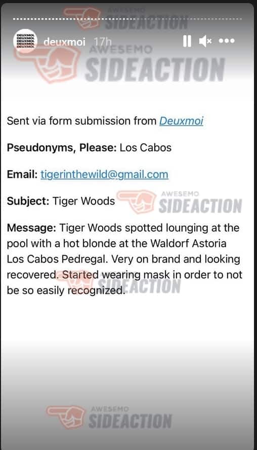 RUMOUR: Tiger Woods spotted with