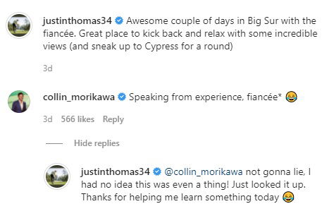 Justin Thomas taught valuable lesson from Collin Morikawa about