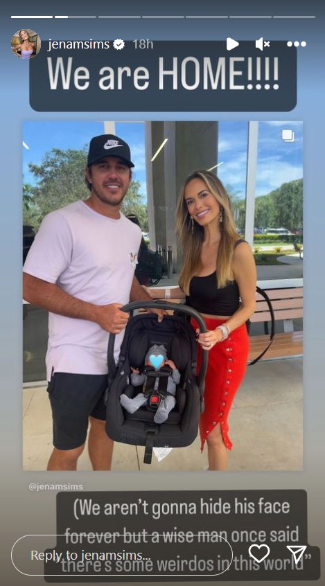 Brooks Koepka and Jena Sims confirm premature baby is finally home from NICU