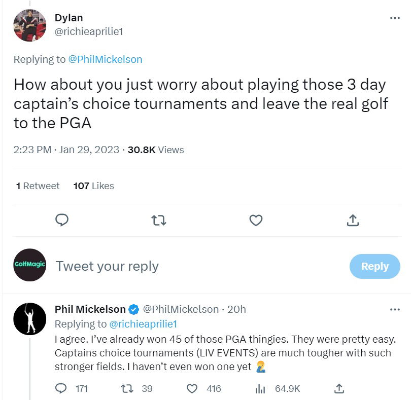 Choking in majors? Rory? LIV? Lefty's latest social media activity is WILD