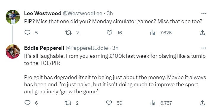FIGHT! 'Nodding donkey' Eddie Pepperell trades blows with LIV's Lee Westwood