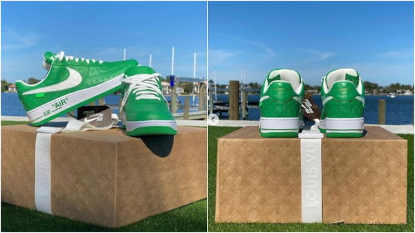 Brooks Koepka shows off his new Louis Vuitton x Nike sneakers