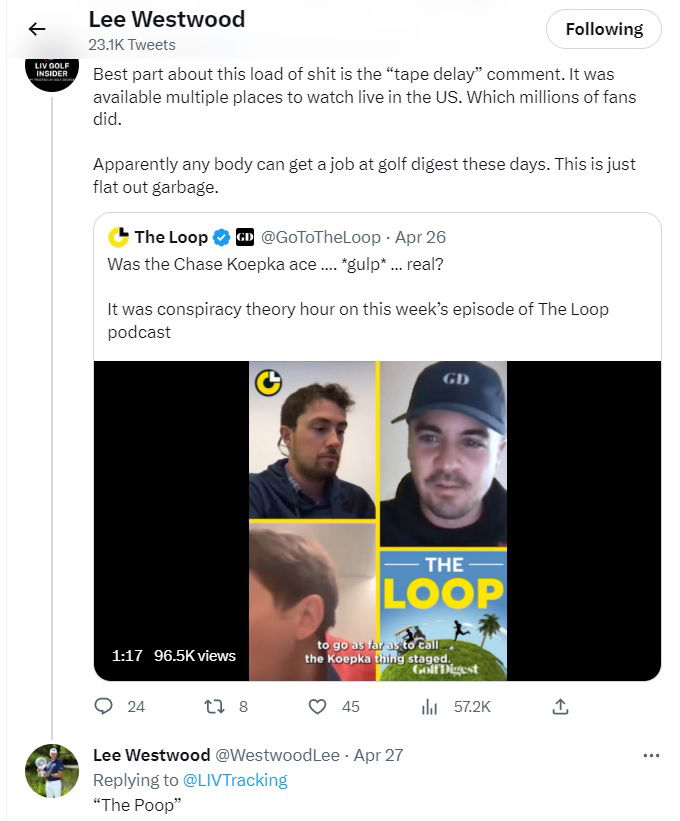 LIV Golf pro has the most childish response imaginable to conspiracy theory!